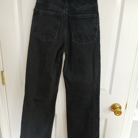Zara high rise black distressed ripped jeans  Raw Hem Size 0 Grunge Skater Rock - Picture 7 of 9